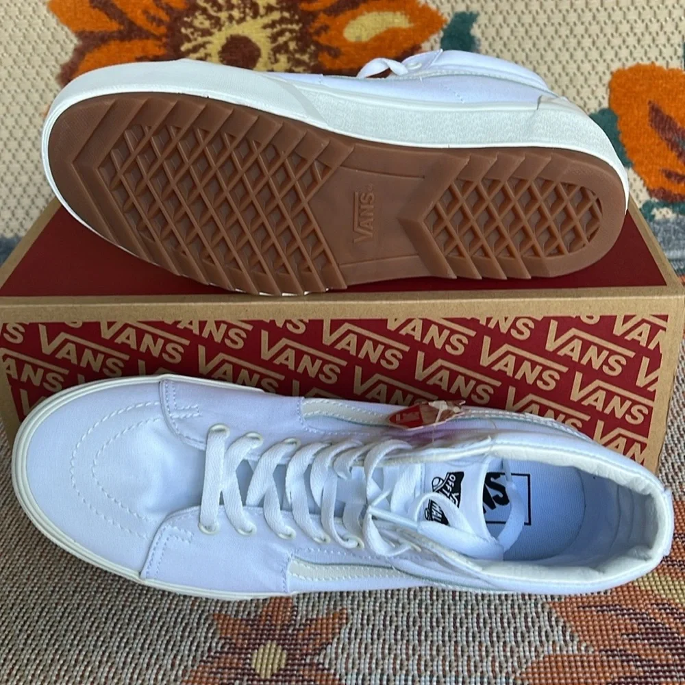 Vans WMNS Sk8-Hi Stacked (Canvas) True White VN0A4BTWL5R Platforms Sneakers NIB